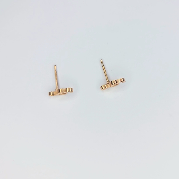 Set of music 🎼 note shaped rose gold color stainless steel earrings - Picture 3 of 4